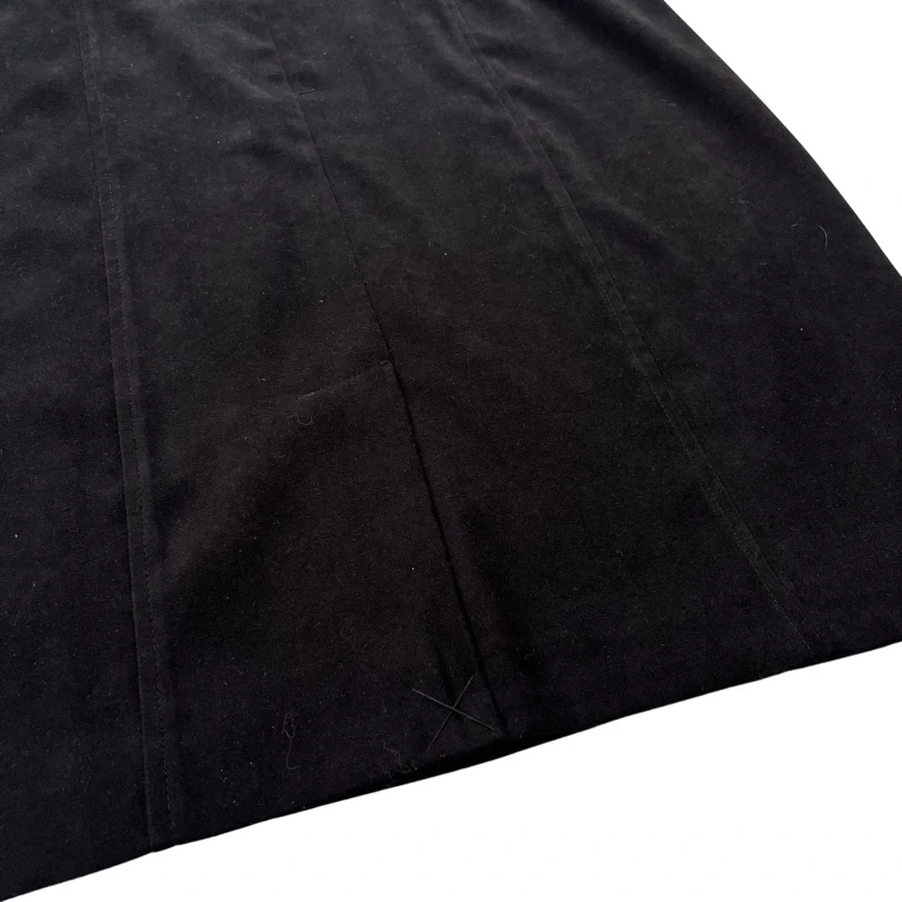 Laura Scott Womens Size 12 Black Suede Velvet Knee Length Polyester Pencil Skirt